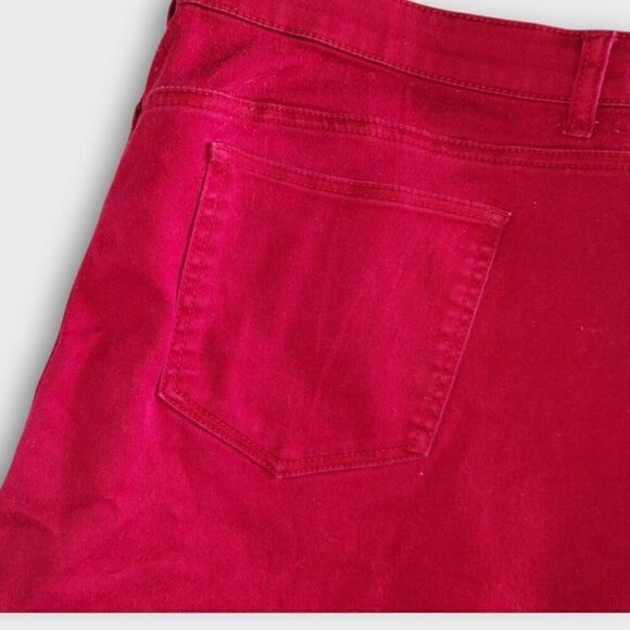 W62 Womens Jeans Sz 22 Red Stretch Denim Slims Ankle Comfort Curvy - Picture 5 of 9